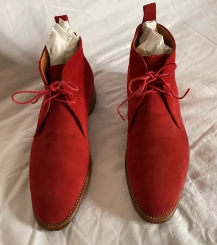 🔥-20%🔥Chaussures Chukka BOWEN daim/cuir bordeaux, Luxe T40 (6.5 UK) – photo 4